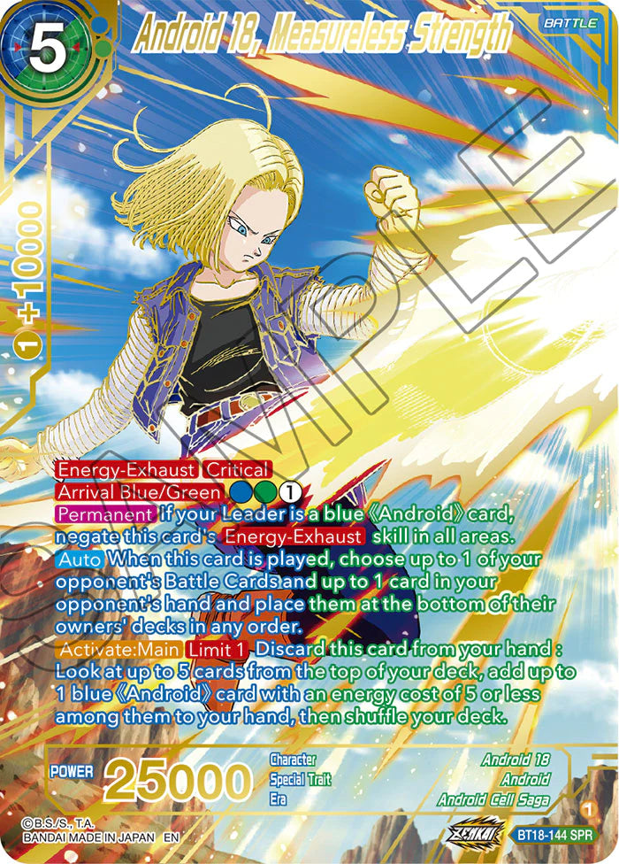 BT18-144 - Android 18, Measureless Strength - Special Rare