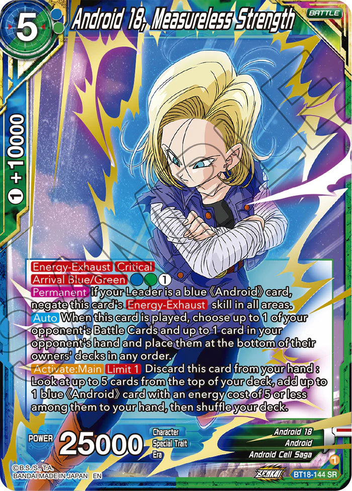 BT18-144 - Android 18, Measureless Strength - Super Rare