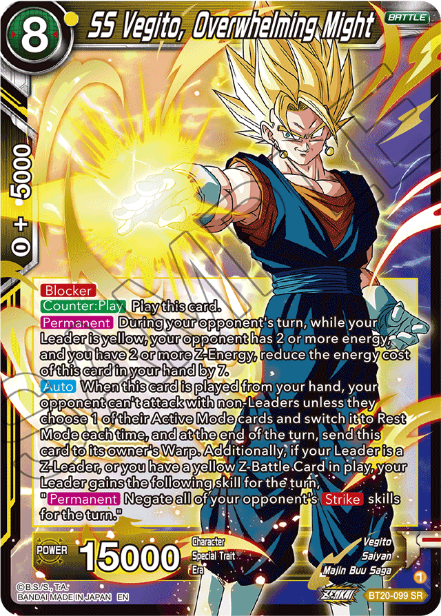 BT20-099 - SS Vegito, Overwhelming Might - Super Rare