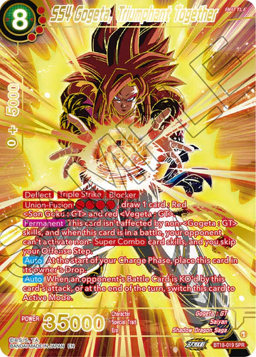BT18-019 - SS4 Gogeta, Triumphant Together - Special Rare
