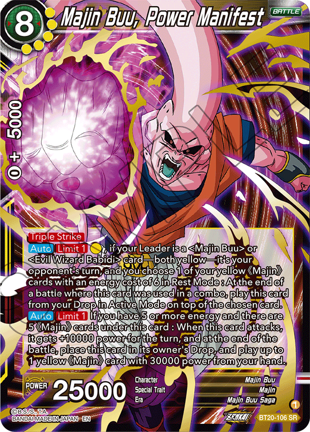 BT20-106 - Majin Buu, Power Manifest - Super Rare