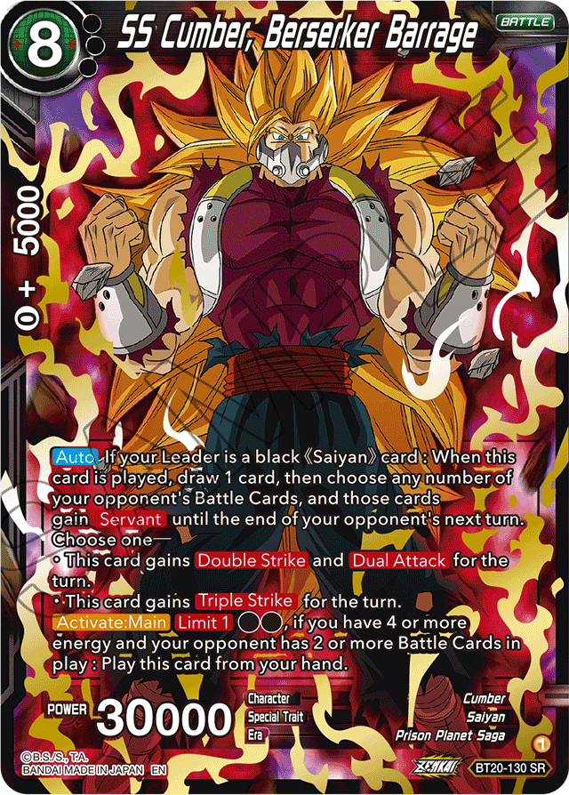 BT20-130 - SS Cumber, Berserker Barrage - Super Rare